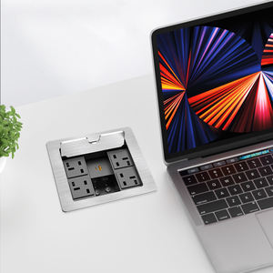 เต้ารับไฟฟ้าแบบฝังในโต๊ะ USB Type-C แบบพับเก็บได้ วัสดุอะลูมิเนียม มาตรฐาน UK กล่องเต้ารับไฟฟ้าอเนกประสงค์ ปลั๊กไฟฟ้าแบบตั้งโต๊ะ - Product Image 6