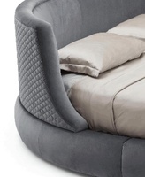 Meubles de chambre à coucher modernes en gros, Italie, dernier design, lits circulaires en tissu, hôtel, luxe, lit rond en velours, taille king et queen