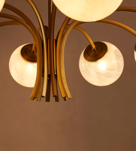 Lámparas de Araña Nórdicas de Cristal con Bolas LED Doradas de Lujo para Dormitorio, Cocina, Lámpara de Araña de Estilo Mágico para Comedor, Iluminación de Cafetería - Product Image 5