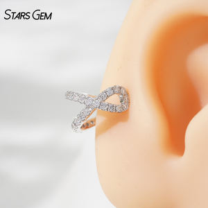Pendientes de Clip con Diamantes Cultivados en Laboratorio, Oro Sólido de 10K, 1.4mm 0.5ct, Modernos y Unisex, Starsgem - Product Image 2