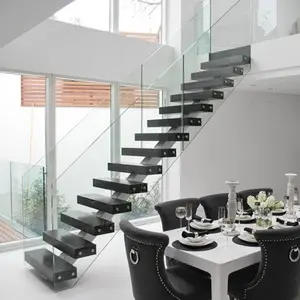 CBMmart простой дизайн моно стрингеры палубные лестницы стеклянные перила лестницы с посадкой