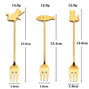 Kreative, innovative 1-teilige 304 Edelstahl umweltfreundliche Obstgabel, niedliche Dessert- und <span class=keywords><strong>Kuchen</strong></span>-Picks für Zuhause und Picknicks im Freien - Product Image 4