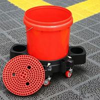 Seau de lavage de voiture roulant JYM-F6 avec base mobile, tabouret multifonctionnel pour le detailing automobile, outil portable de nettoyage et d'entretien de la beauté automobile
