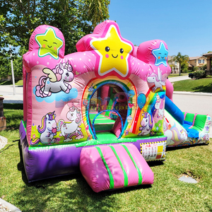 Commercial grade <b>inflatable</b> bounce house for kids indoor unicorn jumping castle with slide combo - Product Image 1