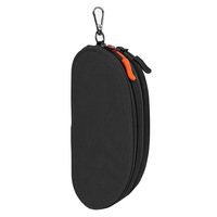 Étui à lunettes carré souple unisexe pour lunettes de soleil et de vue - Double pochette grande capacité avec fermeture éclair et mousqueton orange