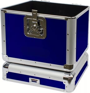 Caja de Almacenamiento para Discos de Vinilo Azul, Duradera, de Aluminio, para 70 Discos LP de 12 Pulgadas, Estuche de Transporte para <span class=keywords><strong>DJ</strong></span> - Product Image 3