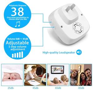 ผู้สูงอายุ/คนหูหนวกประตูระฆัง7สีไฟกระพริบบ้านเพลงไร้สายออด - Product Image 4