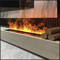 Cheminée à vapeur d'eau avec simulation de flamme LED 3D couleur. Design indépendant. Contrôlé par télécommande/applications. Intérieur.Hôtel
