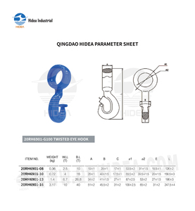 HIDEA G100 Gancho de Ojo Torcido de Acero Forjado de Alta Resistencia WLL 2.5-10T, Gancho de Elevación Templado y Reforzado para Eslingas de Cadena Grado 100 - Product Image 5