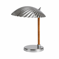 Lampe de table moderne en métal côtelé avec tige enveloppée pour chambre à coucher, chevet, salon, bureau, hôtel, café, bar, villa, salon