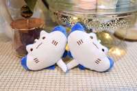 Dessin animé mignon diable Ray poupée Peluches porte-clés peluche Animal Manta Ray en peluche porte-clés enfants fille cadeau marin diable poisson porte-clés