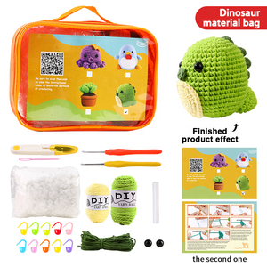 DIY Handmade Materials Pack Wool Crochet Kit for Beginner Knitting Cute Dolls Keychain Pendant - Product Image 5