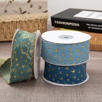 Grand rouleau de ruban en denim métallique à étoiles, 50 yards, accessoires DIY, chaussures, chapeaux, emballage cadeau, nœud papillon