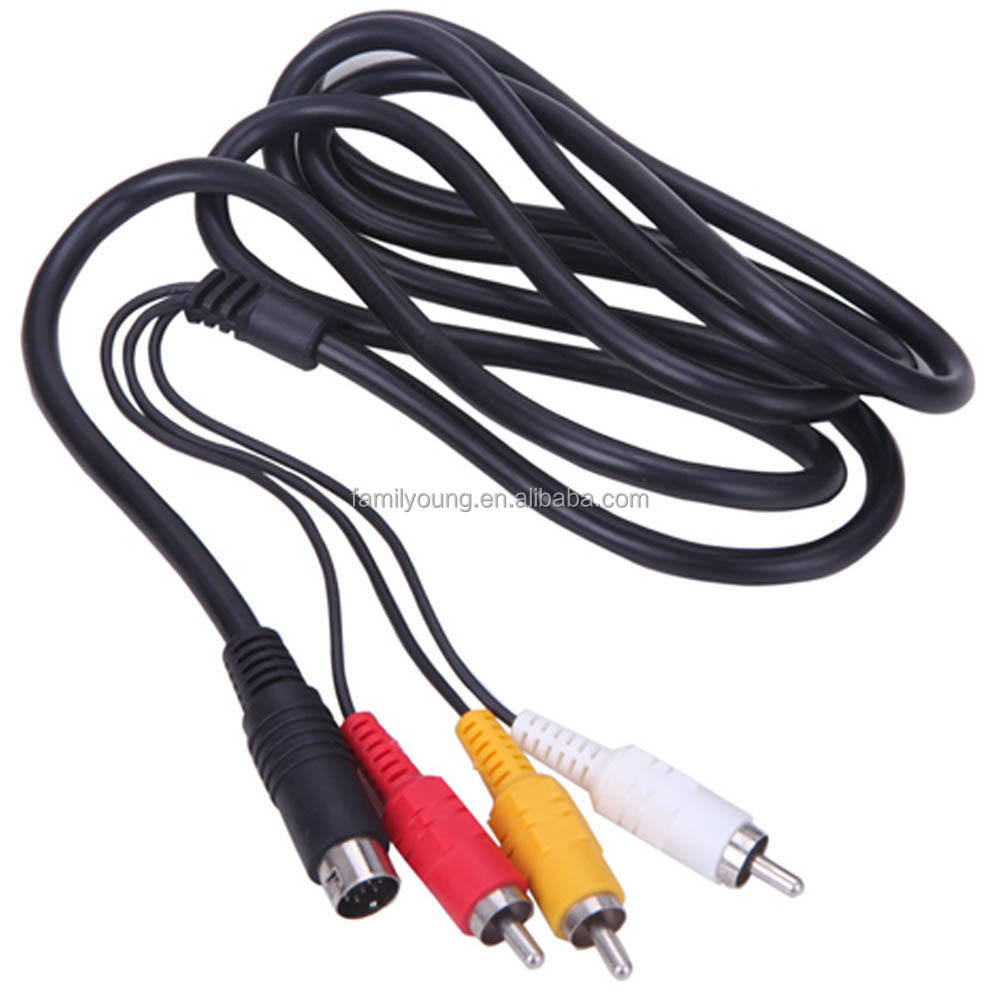 1.8m AV 9 Pin To RCA Cable Lead Cord For Sega Mega Drive II & III MD 2 3 MD2 MD3 | UK