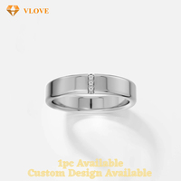 Bague de mariage VLOVE pour homme avec diamant de laboratoire, or massif 9k 10k 14k 18k et platine, bijoux personnalisés pour couple, pour femme et homme