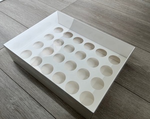 Torta Bento su misura e scatola Cupcake trasparente scatola per Cupcake personalizzata 6 8 12 fori 24 Mini Cupcake scatola torta bianca personalizzata coperchio trasparente - Product Image 5