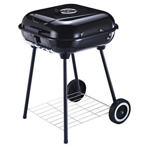 Griglia BBQ da Giardino Quadrata Stile Europeo 18'' <span class=keywords><strong>in</strong></span> Acciaio con Tavolo Laterale Pieghevole e Ruote per Hamburger - Product Image 1