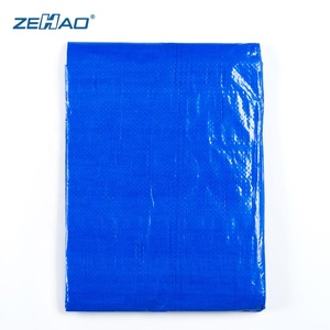 Bâche en polyéthylène légère et imperméable, bâche PE de couleur bleue avec œillets - Product Image 2
