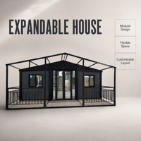 Maison modulaire extensible pour habitation résidentielle, chambres d'hôtes, jardin et espace flexible – Conteneur habitable 40 pieds