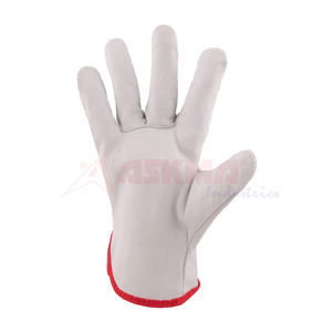 Gants de conduite en cuir de chèvre pleine fleur, anti-coupure, anti-choc, avec pouce droit, protection contre les coupures, gants de sécurité industriels - Product Image 3