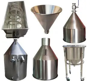 304 stainless steel conical hopper Injection molding machine storage bucket paste liquid cylinder food machinery hopper