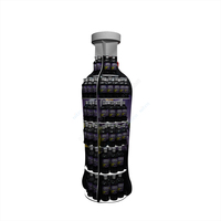 Étagère de présentation en métal personnalisée, créative, en bois, à trois niveaux, pour vin, étagère à whisky pour boîte de nuit, présentoir