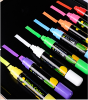 Double Tips multiwarna kering dapat dihapus cair spidol kapur pena Highlighter neon pena untuk kaca