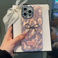 Coque de téléphone portable fantaisie avec protection d'objectif pour iPhone 18 17 Pro Max tous modèles 16 15, antichoc, à pois et nœud