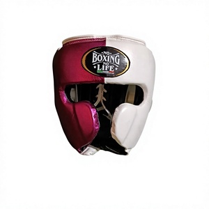 ชุดอุปกรณ์มวย Custom No Boxing No Life ประกอบด้วยหมวกกันกระแทก ถุงมือ สนับแข้ง สีชมพูขาว แบบผูกเชือก หนังแท้ สำหรับฝึกซ้อม ใช้ได้ทั้งชายและหญิง - Product Image 2