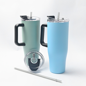 Gradient Ramp 40oz 304 Taza térmica de viaje de acero inoxidable con pajita y Asa Taza termo portátil para coche logotipo personalizable - Product Image 3