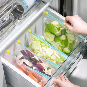 ถุงซิปล็อคพลาสติกแบบใช้แล้วทิ้งเกรดอาหารถุงเก็บของในตู้เย็นและในตู้เย็นดีไซน์กว้างสำหรับเก็บนมสด - Product Image 5