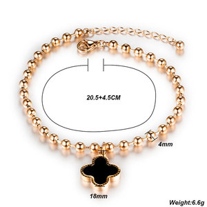 <span class=keywords><strong>Personnalisé</strong></span> en gros mode délicate plage 18K plaqué or rose boule chaîne trèfle bracelets de <span class=keywords><strong>cheville</strong></span> pied bijoux bracelets de <span class=keywords><strong>cheville</strong></span> pour les femmes - Product Image 2
