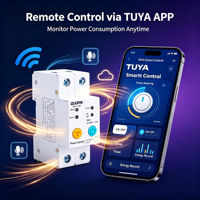 GXB1-63M WiFi Smart Breaker 63A 1P 2P dengan Pengukuran Daya, Kontrol Suara Jarak Jauh via Aplikasi TUYA, Pemutus Sirkuit Otomatis