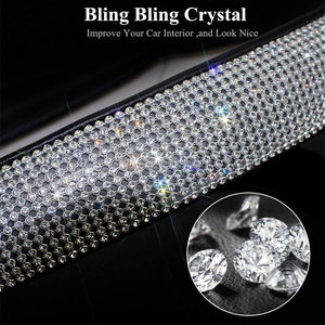Protector Universal Brillante para <span class=keywords><strong>Volante</strong></span> de Coche, Cubiertas <span class=keywords><strong>con</strong></span> Diamantes de Imitación, Cristales Brillantes, 15 Pulgadas, Nuevo - Product Image 4