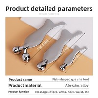 Outil de massage facial Gua Sha multifonctionnel en alliage de zinc transparent, en forme de poisson 3D, pour la maison