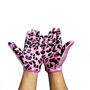 MARGINAL SPORTSWEAR Full Finger <b>Gloves</b> Pink Leopard Print Non-Slip Outdoor Women's Polyester <b>Gloves</b> All Seasons Football <b>Gloves</b> - Product Image 1