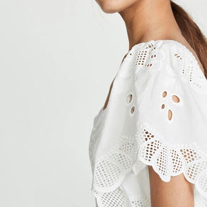 Nouvelle robe d'été avec dentelle multicouche et manches à volants brodés, robe en coton brodée sur mesure - Product Image 4