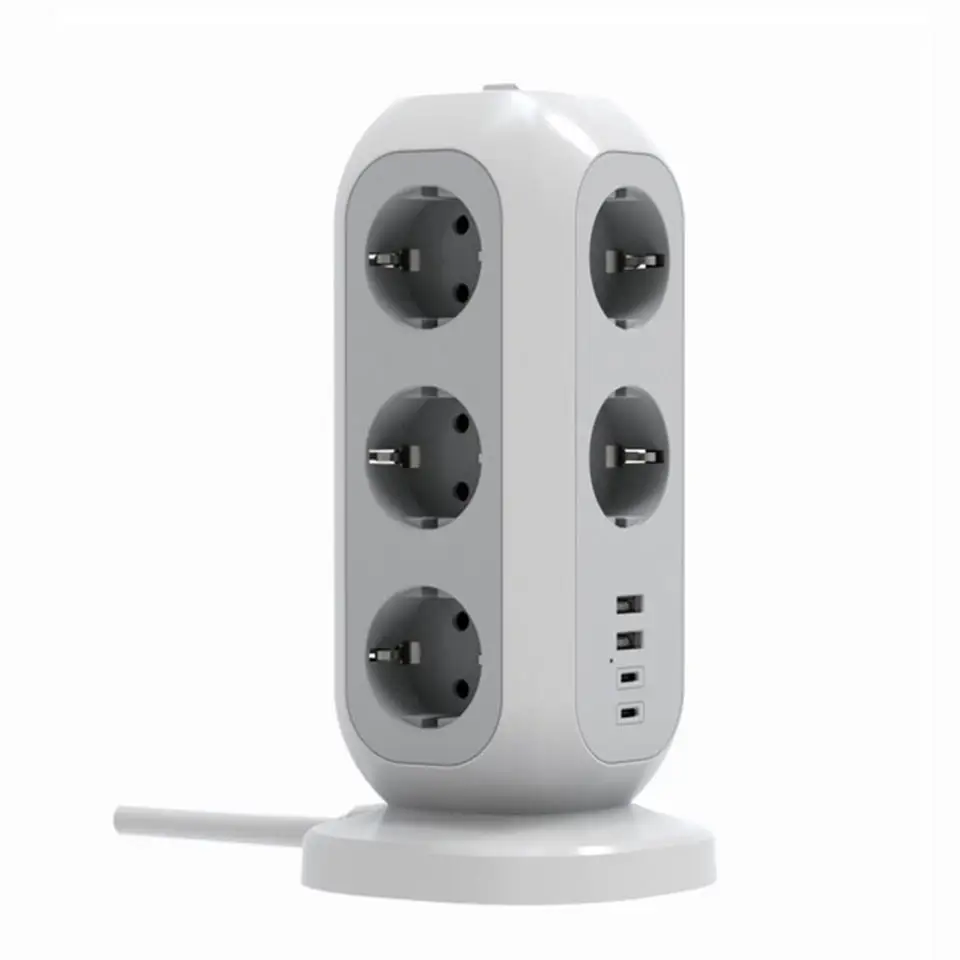 Worldplug international surge protector eu multi plug extension cable socket wifi smart usb c tower power strip adapter