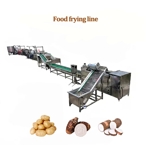 Ligne de production entièrement automatique de blanchiment et de friture de pommes de terre avec épaisseur de tranche réglable pour la transformation de snacks de taro et de manioc - Product Image 1