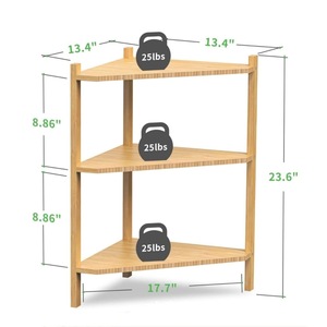 Étagère de rangement double couche en bambou et bois, fabriquée sur mesure, étagère en bambou naturel, étagère de rangement multi-niveaux pour la maison - Product Image 2