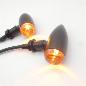 Indicator <b>Light</b> Motorcycle Aluminum Alloy Metal Turn Signals Off-Road Cool <b>Black</b> Bullet Turn Signals - Product Image 2
