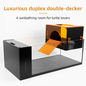 Relaxlines Réservoir de tortue d'aquarium en verre Réservoir de tortue écologique <span class=keywords><strong>Reptile</strong></span> avec plate-forme de séchage Rectangle - Product Image 4