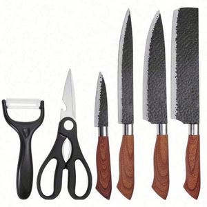 Ensemble de 6 couteaux à légumes, lames en acier inoxydable forgé, manches en bois, design ambidextre, boîte à rabat écologique pour offrir en cadeau - Product Image 6