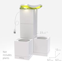 Pot tanaman dalam ruangan dengan lampu tumbuh LED, Timer 12 jam otomatis, bebas air 7 hari, 2 pot penyiraman sendiri untuk tanaman kecil