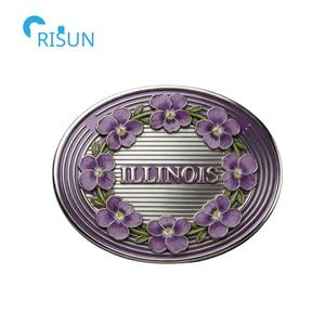 Personalisierter Souvenir-Kühlschrankmagnet mit Illinois-Karte und Flagge, Anstecknadel, Brosche, individueller Illinois-Emaille-Pin - Product Image 6
