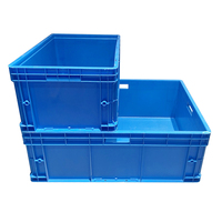 Robuste logistique stockage pile nid roulement bacs fourre-tout en plastique caisse mobile avec couvercle Rectangle solide mur grande boîte