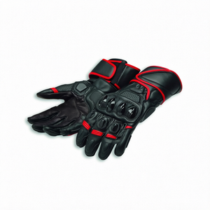 Guantes de Motociclismo de Cuero Negro, Impermeables, Protección Completa para los Dedos, para Deportes de Invierno al Aire Libre - Product Image 1