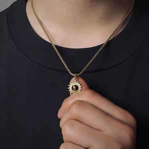 Nuova Collana con Ciondolo a Forma di Girasole alla Moda per <span class=keywords><strong>Uomo</strong></span>, Catena Versatile per Felpa, Accessori all'Ingrosso - Product Image 4