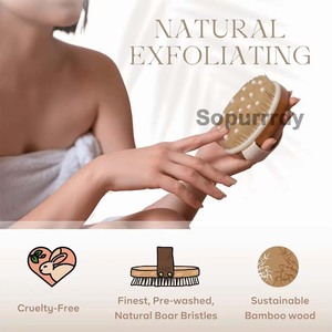 Cepillo Corporal Grande para Baño con Logotipo Personalizado, Cepillo de Cerdas Naturales de Jabalí, Nodos de Masaje para la Piel, para Desintoxicación y Exfoliación - Product Image 6