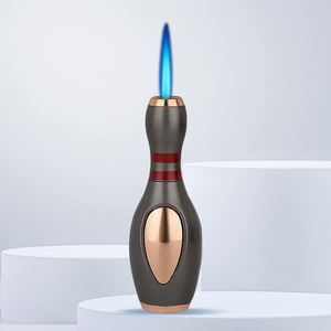 Creativity Metal Bowling Shape Windproof Torch <b>Lighter</b> Refillable Butane Jet Flame Cigarette <b>Lighter</b> for Giveaways - Product Image 1